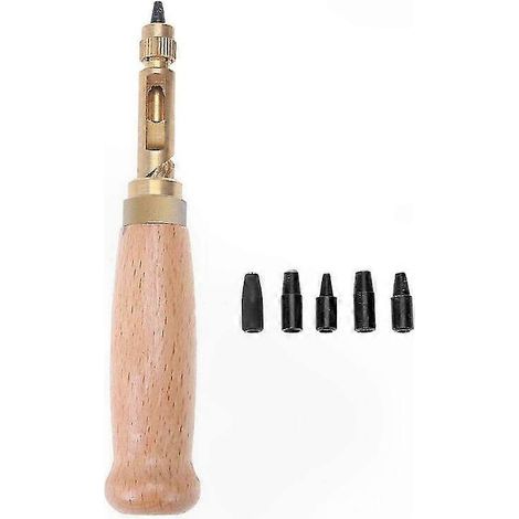 Set mit 1 multifunktionalem Rotationslocher mit austauschbarem Kopf für Leder, präzises Handwerkzeug zum Rundbohren, praktische und ergonomische Bastellösung (1/5)