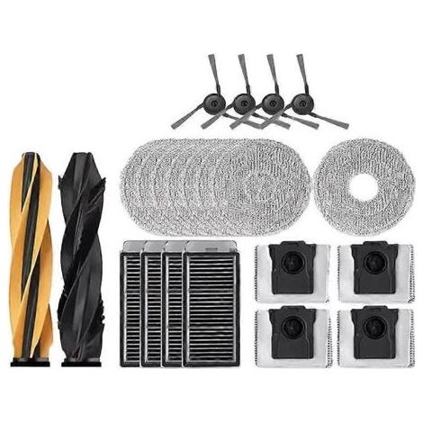 Lot de 22 pièces pour aspirateur Dreame X50 Ultra / X50 Master / X50 Ultra Complete : brosse principale latérale, brosse latérale principale, filtre de nettoyage et sacs à poussière (1/5)
