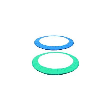 Trampoline géant avec housse de protection, coussin en mousse et ressorts renforcés, bordure anti-choc verte (diamètre 2,44 m) (1/3)