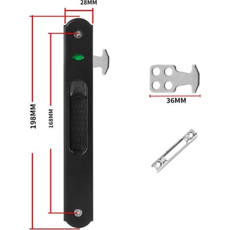 Verrou de porte coulissante CHOYCLIT - Loquet de fenêtre en inox pour porte coulissante, quincaillerie de fixation simple pour usage domestique (1/5)