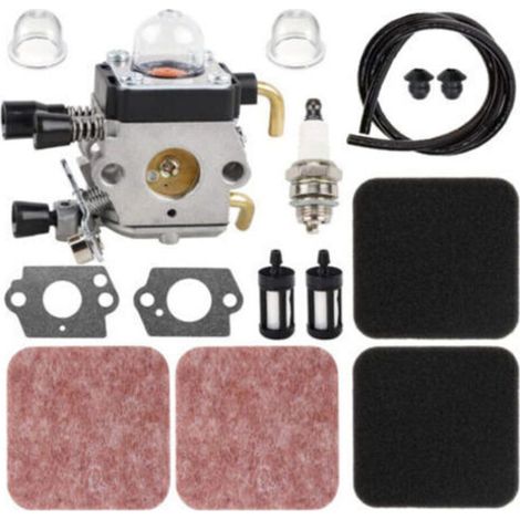 Vergaser für Rasenmäher der Modelle FS85, FS85R, FS80, FS72, FS74, FS75, FS76 und FS85RX, mit Luftfilter und Kraftstoffleitung, austauschbar mit den Vergasermodellen C1Q-S97 und C1Q-S186.