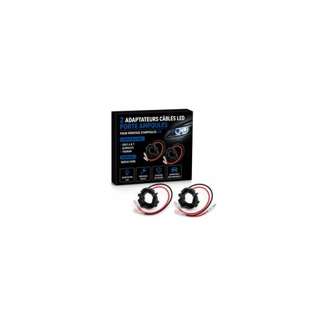 2 Adaptateurs cablés LED GOLF 6 & 7 / Scirocco / TOURAN - Porte Ampoules - Remplace 5K0941109E (1/5)