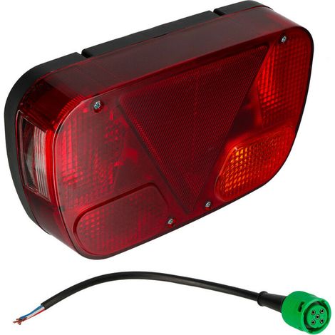 Feu Arriere Gauche - Lanterne Signalisation Remorque 6 Fonctions - Avec Ampoules - 23.5 x 13.5 x 5.5 cm (1/3)