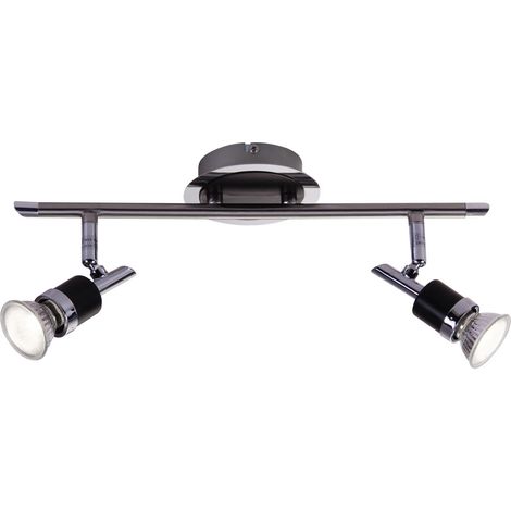 LED Deckenleuchte Strahler Beleuchtung Designleuchte Chrom Deckenlampe Wohnzimmer Spots verstellbar, warmweiß, LxH 38 x 13,5 cm