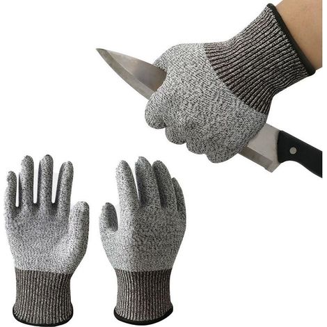 1 Paire Gants de Travail Anti Coupures, Protection de Niveau 5, Gants de Coupe pour L'écaillage D'huîtres, Cuisine, Jardinage, Bricolage, Extérieur L, Gants de Protection du Travail (1/5)