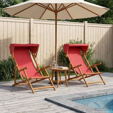 vidaXL Silla de terraza 2 pcs 3 Posición Madera de Eucalipto Maciza (1/5)