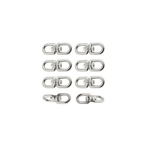 6 Pièces Crochet Pivotant M6 Double Extrémité Anneaux Pivotants en Acier Inoxydable 304 Suspendue Crochet Pivotant pour Balançoires Fauteuils Suspendus Sacs de Sable Cordes Chaînes (1/5)