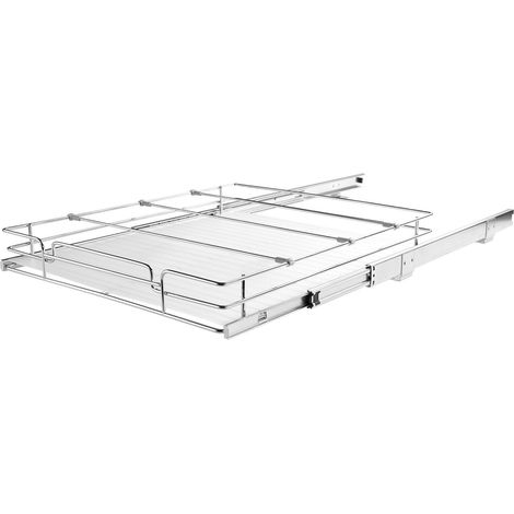 Organisateur de placard coulissant 15,5"L x 21"P x 3,5"H, étagères de garde-manger rétractables en acier robuste, tiroir coulissant pour rangement sous évier, dimensions d'installation 17"L x 22"P x 7 (1/5)
