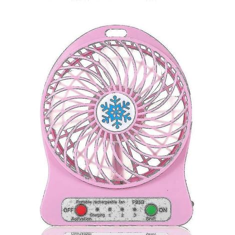 Ventilateur de bureau portable rechargeable avec éclairage LED, mini ventilateur de bureau, chargement USB, rafraîchisseur d'air, 3 vitesses, éclairage LED, fonction de refroidissement (1/5)