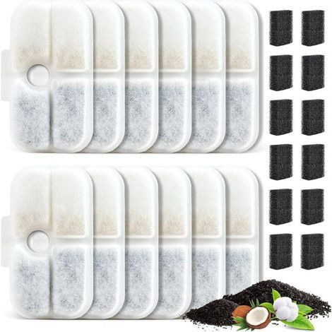 Packung mit 12 Katzenbrunnenfiltern, Ersatzfilter kompatibel mit PETLIBRO (1/5)