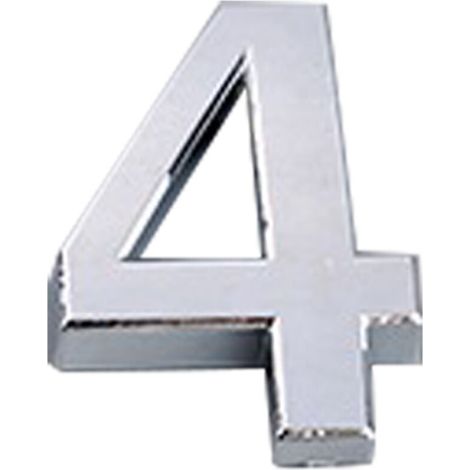 Numéro de porte 5 cm avec base auto-adhésive ABS moulé par injection, panneau numérique galvanisé, numéro de maison argenté [4] (1/4)