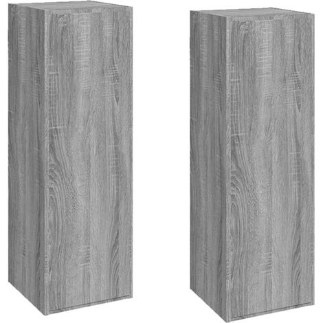 Mueble de TV 2 uds madera ingeniería gris Sonoma 30,5x30x90 cm vidaXL