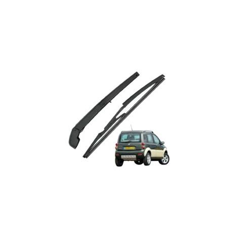 Geeignet für Lntyq Heckscheibenwischerarme und Wischerblätter, Ganzjahres-Heckscheibenwischerarm-Ersatzset aus Naturkautschuk, kompatibel mit Fiat Panda 169 2003-2010.