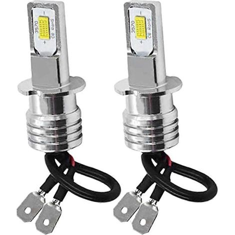 Kit de 2 ampoules LED H3 ultra-lumineuses pour phares antibrouillard, feux de route, blanc 6000K, 10W (1/4)