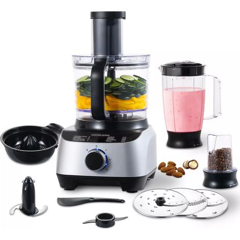 Impastatrice multifunzione, robot da cucina elettrico con accessori per impastare, montare e sbattere la panna