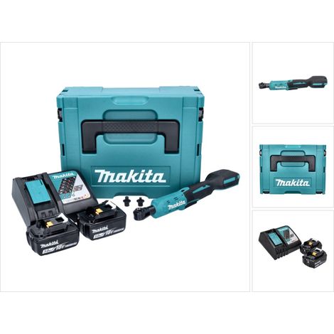 Avvitatore a cricchetto a batteria Makita DWR 180 RFJ 18 V 47,5 Nm 1/4" 3/8" + 2x batteria ricaricabile 3,0 Ah + caricabatterie + Makpac