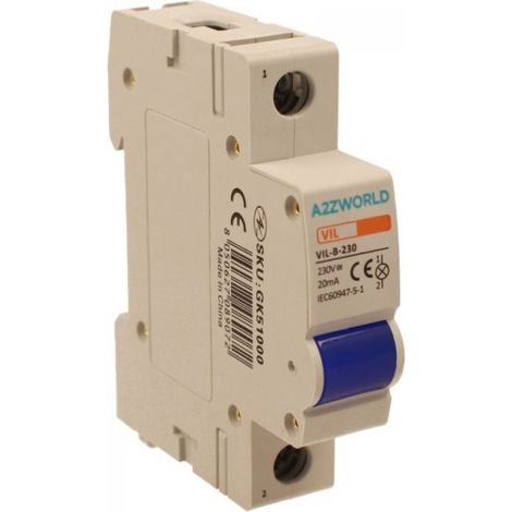 Indicatore Luminoso Modulare Blu 1P 1M AC 230V IP20 IEC60947-5-1 VIL