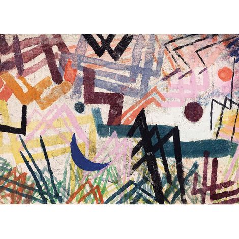 Tableau design abstrait multicolore | Tableau chambre adulte imitation peinture | Tableau sur toile original déco salon - 0,7 x 0,5 m (1/2)
