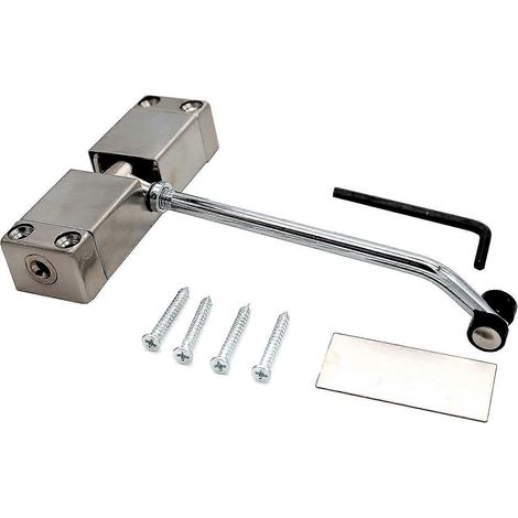Ferme-porte automatique avec amortisseur, ferme-porte simple pour petite maison, ferme-porte invisible, ferme-porte automatique réglable (1/5)