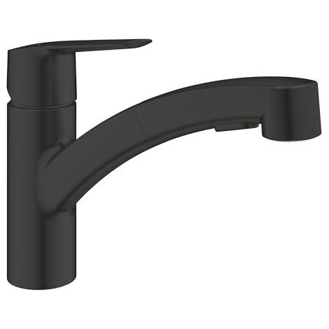 Grohe Start grifo de cocina negro mate con spray retráctil