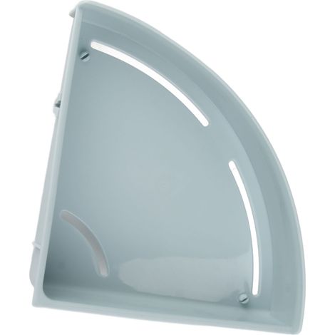 Lot de 2 étagères murales d'angle en plastique bleu clair pour salle de bain, sans perçage, rangement suspendu triangulaire multifonction pour douche et toilettes (1/5)