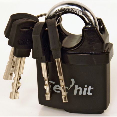 TEC HIT 428550 - Cadenas - Longueur 50 mm - En laiton - Etanche - Jeu de 4 Clés