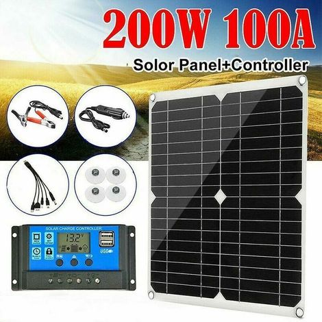 Kit Panneau Solaire - 18 V - 1000 mA - Pour Système de Charge Batterie 12 V Hors Réseau - Camping Caravaning Bateau Jardin - 1 Pièce (1/4)