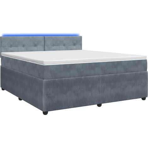 Maison Exclusive - Letto box spring con materasso Grigio Scuro 140 x 190 cm (1/5)