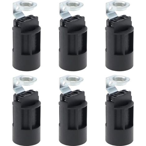 6pcs E14 Bougie Ampoule Titulaire 250V 2A Base de Lampe en Plastique Support de Douille de Lampe pour Fabrication de Lampes Lustre Restauration Lampe Projet de Finition