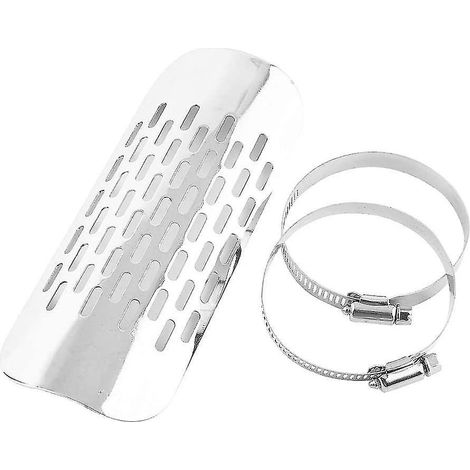 Cache-pare-chaleur pour pot d'échappement, universel, pour tuyau d'échappement de moto (argenté), 1 pièce (1/4)