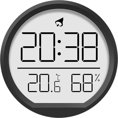 Orologio digitale con visualizzazione di temperatura e umidità, montaggio magnetico/a parete, colore nero. (1/5)