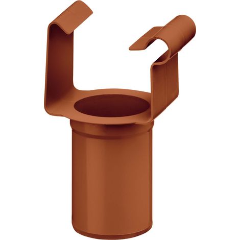 INEFA Ablaufstutzen kastenförmig, PVC-U Einhangstutzen, Dachrinnenzubehör, einfache Montage, Made in Germany - DN 50/NW 68 Braun