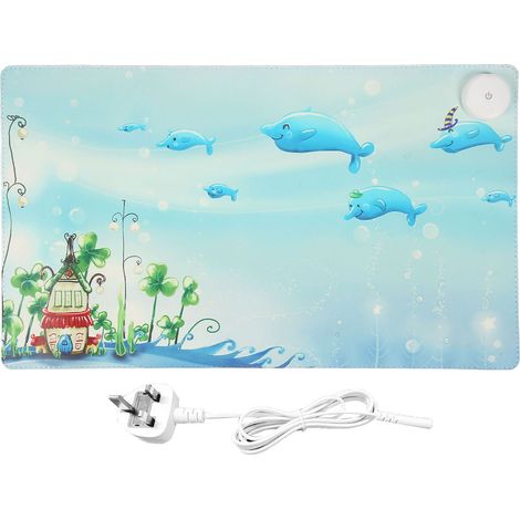 Tapis de souris chauffant 24x14 pouces, contrôle de température 3 niveaux, grand tapis de bureau chauffant pour maison, école, bureau, prise UK 100-240V (1/5)