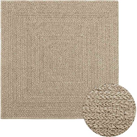 Alfombra ZIZUR aspecto yute interior/exterior beige 120x120 cm vidaXL (1/5)