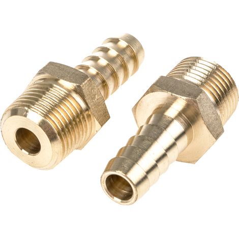 Raccord de tuyau souple RS PRO Droit, G 3/8" mâle Laiton ( Prix pour Paquet de 2 ) (1/2)