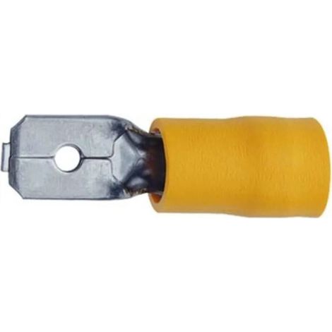 Fiche plate male jaune 6.3x08mm (B850E)