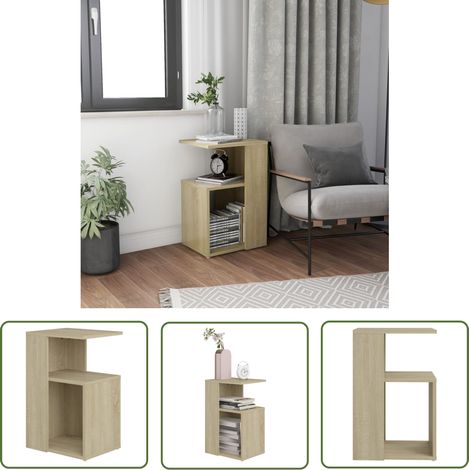 The Living Store Beistelltisch Sonoma-Eiche 36x30x56 cm Holzwerkstoff - Beistelltisch - Wohnzimmermöbel - Couchtisch - Nischenregal - Sideboard (1/5)