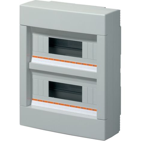 Centralino da parete, 24 (2x12) moduli, con morsettiera 6x10mm, grigio, IP40 - Elettrocanali EC61004E (1/2)