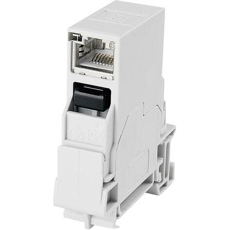 Distributeur profilé-support STX RJ45 100007437 RJ45 embase femelle à encastrer Pôle: 8P8C gris clair 1 pc(s) Q400601 (1/4)