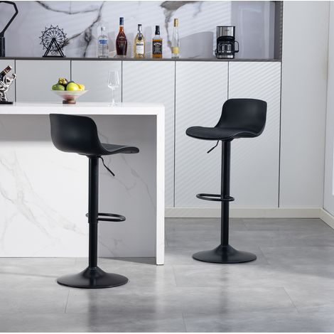 Sgabello da bar 45x43x87-101 cm in metallo nero, regolabile e girevole per cucina o bar FloraGrace (1/5)