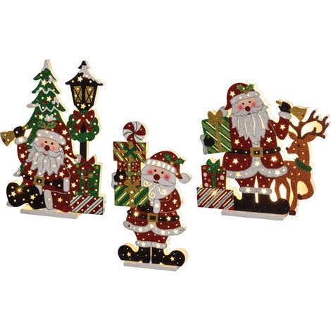 LOTTI Babbo Natale Glitter 10 LED Bianco Caldo