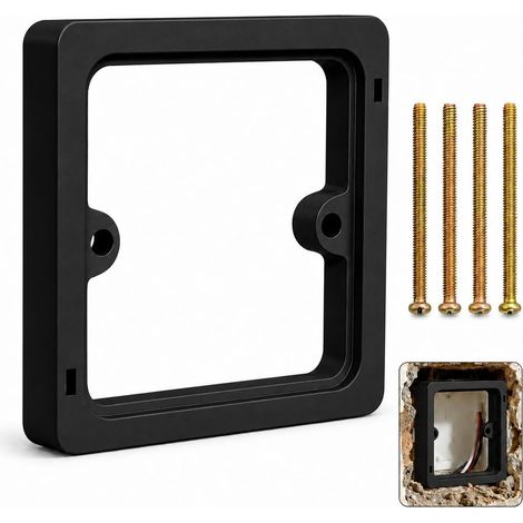 Entretoise de Prise Électrique 10mm, Boîtier d'Extension de Prise Standard pour Boîte Encastrable 1 Poste, Noir (1/5)
