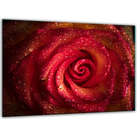 Tabla de cortar de vidrio templado de 30x22 cm con diseño de rosas. (1/5)