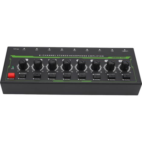 Amplificateur de casque stéréo 8 canaux pour studio, home cinéma et KTV. Compatible avec les modes stéréo et mono. Prise UE. (1/5)