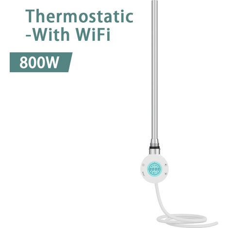 NRG Smart WiFi Thermostatic Electric Heating Element for Heated Towel Rail Radiator 800W White