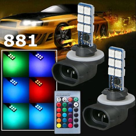 2 RGB 881 5050 LED bulbs for car headlights and fog lights - AquaForge (1/5)