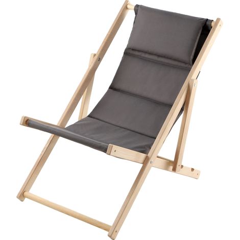 Transat de Plage, Bois de Hêtre Massif, Capacité Maximale de Poids 120 kg, Têtière Réglable en Option, Design Pliable Compact, Disponible en 4 Couleurs (1/5)