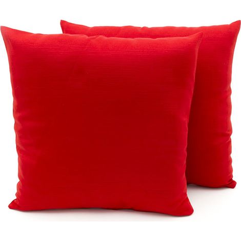 Coppia Cuscini Arredo Imbottiti Tessuto Ottoman In Tinta Unita Colore Rosso 20, misura60x60coloreRosso 20 (1/4)