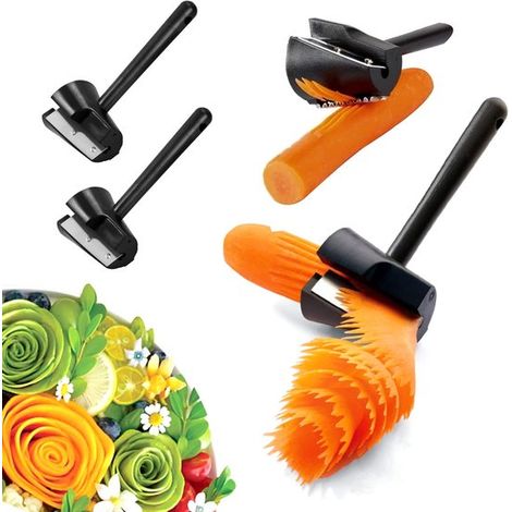 Pelapatate - Affettatrice a spirale, rullo a spirale per fiori, spirale per carote, affettatrice per verdure, tagliaverdure a spirale, tagliaverdure manuale per frutta e verdura, imbuto a spirale, rul (1/5)