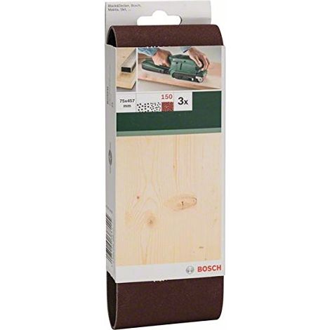 Set de 3 bandes abrasives pour Ponceuse à bande 75 x 457 mm Grain 150 (1/3)